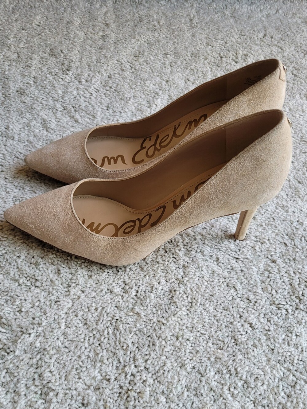 Sam Eldleman Sand Color Suede Pumps 6